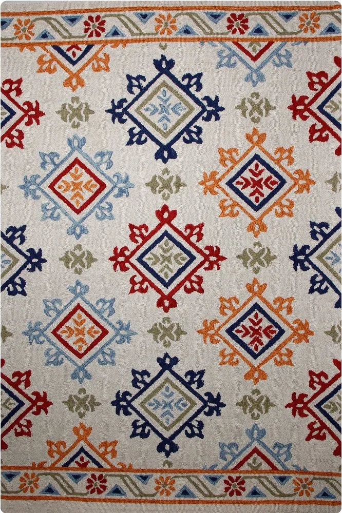 MULTICOLOR BEIGE TRADITIONAL HAND TUFTED CARPET