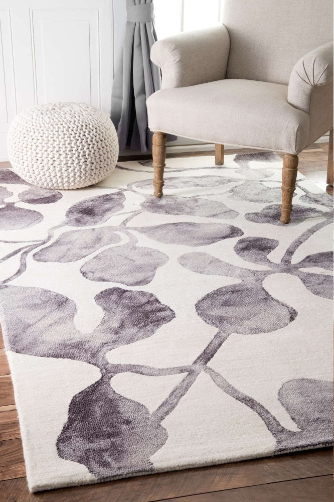 GREY AND IVORY DIP DYED HAND TUFTED CARPET