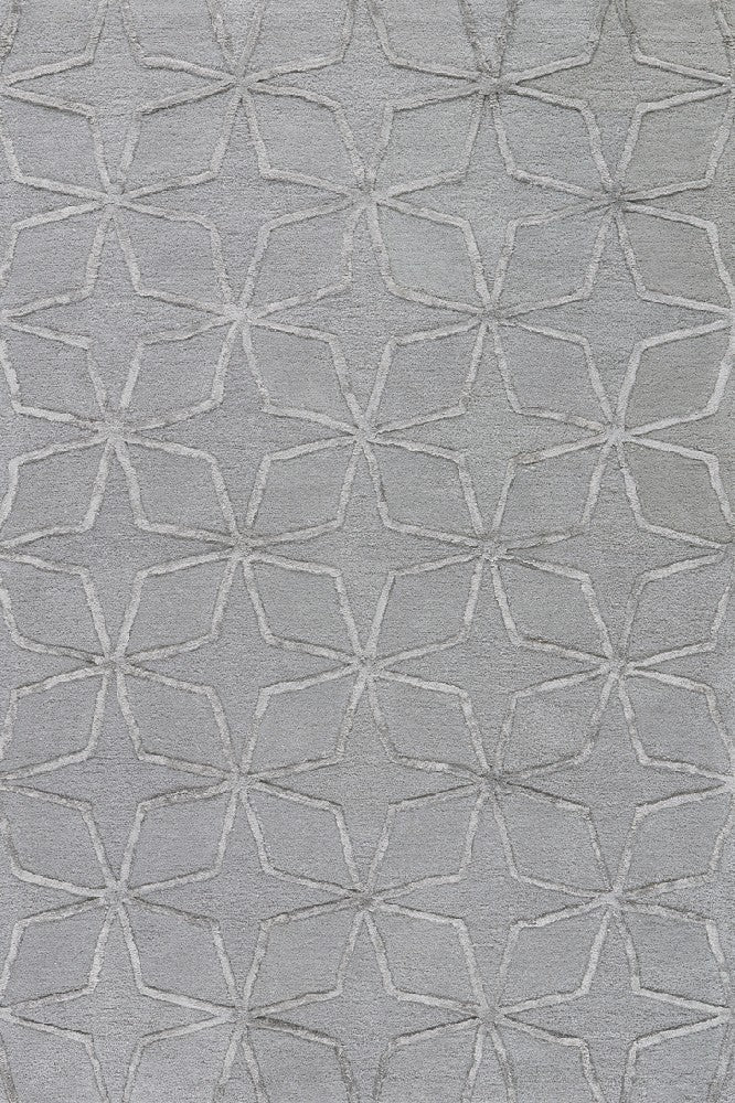 GREY GEOMETRIC HAND TUFTED CARPET