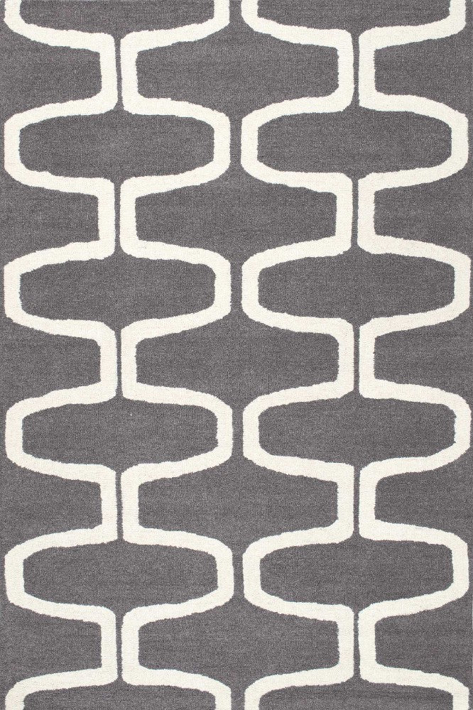 GREY GEOMETRIC HAND TUFTED CARPET