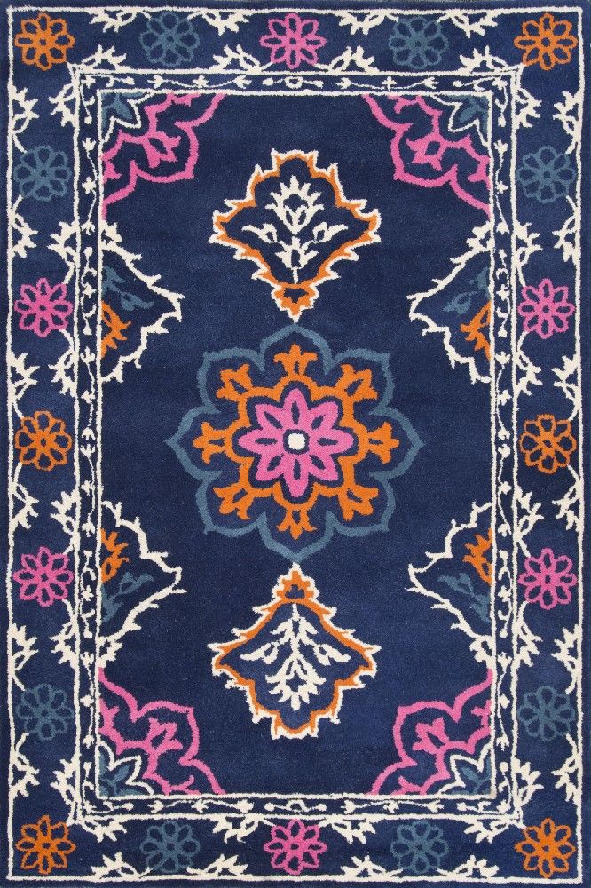 BLUE MULTICOLOR TRADITIONAL HAND TUFTED CARPET