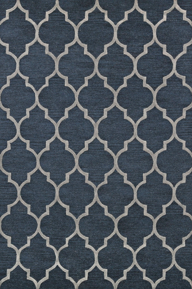BLUE MOROCCAN HAND TUFTED CARPET