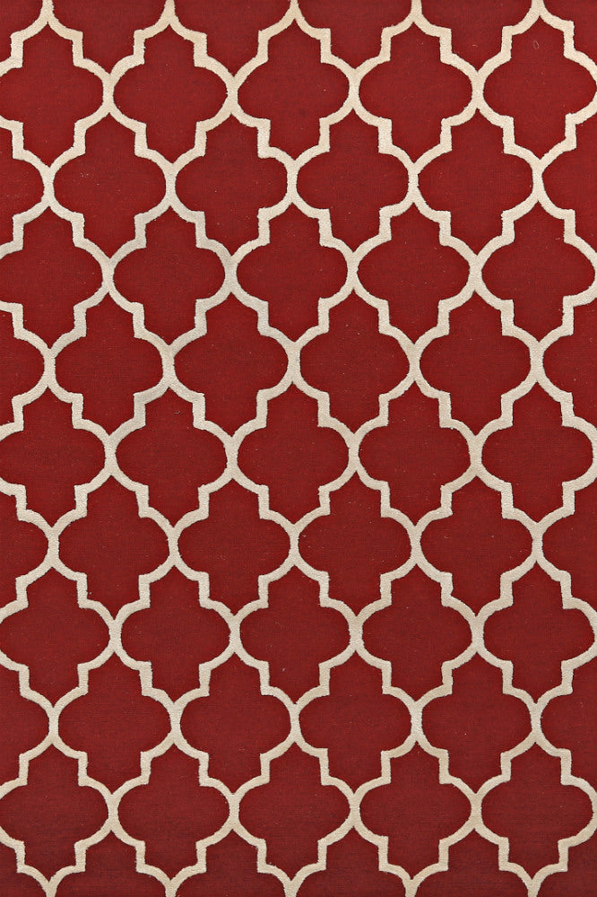 RED MOROCCAN HAND TUFTED CARPET