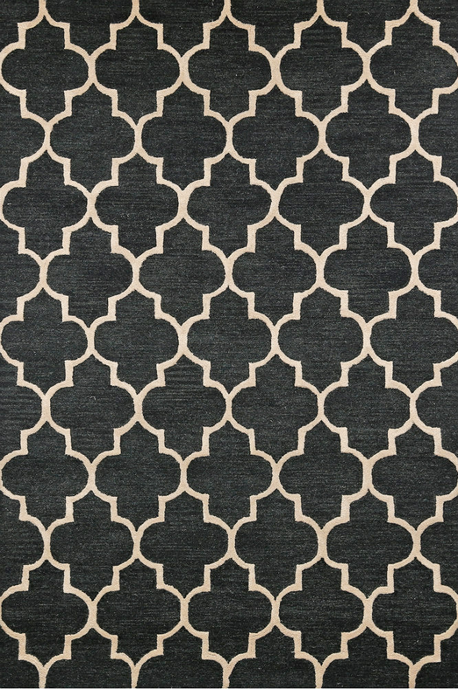 BLACK MOROCCAN HAND TUFTED CARPET