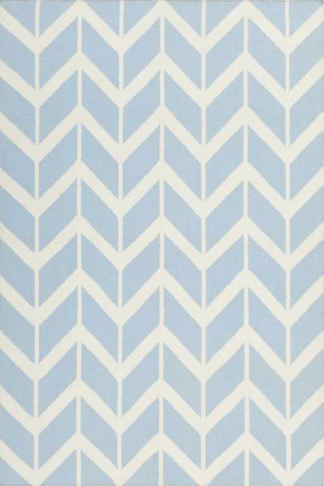 BLUE ZIG ZAG HAND TUFTED CARPET