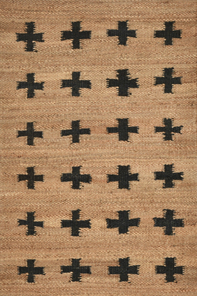 NATURAL CROSS JUTE HAND WOVEN DHURRIE