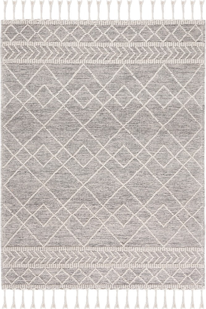 IVORY AND BLACK KILIM HAND WOVEN DHURRIE