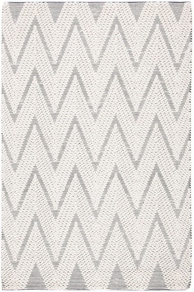 IVORY AND BLACK CHEVRON KILIM HAND WOVEN DHURRIE