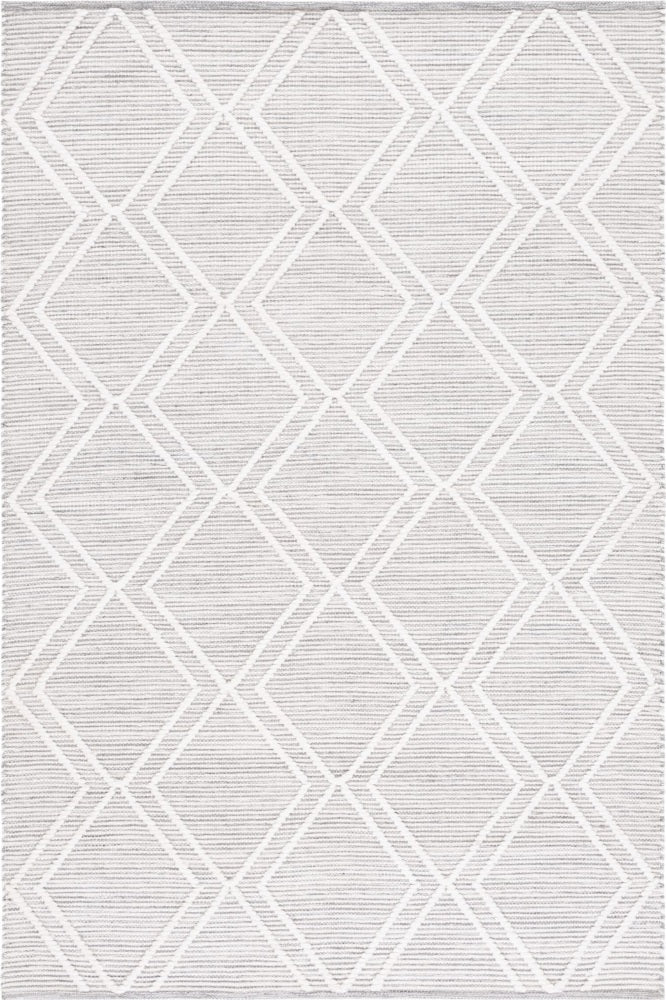 IVORY AND GREY KILIM HAND WOVEN DHURRIE