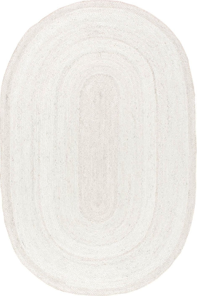 IVORY SOLID JUTE HAND WOVEN DHURRIE