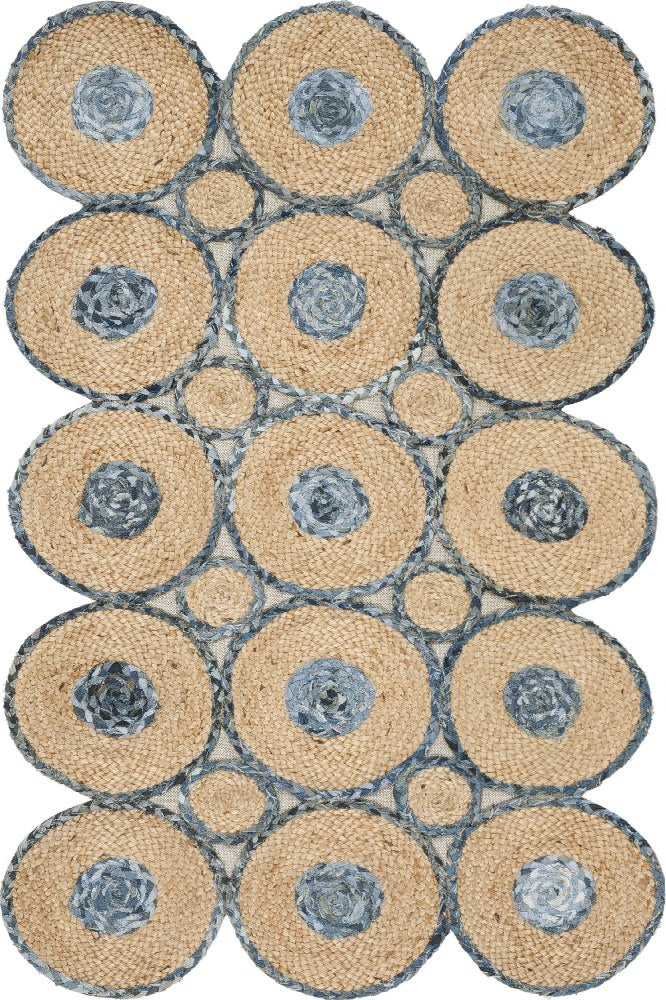 GREY CHINDI AND JUTE HAND WOVEN DHURRIE