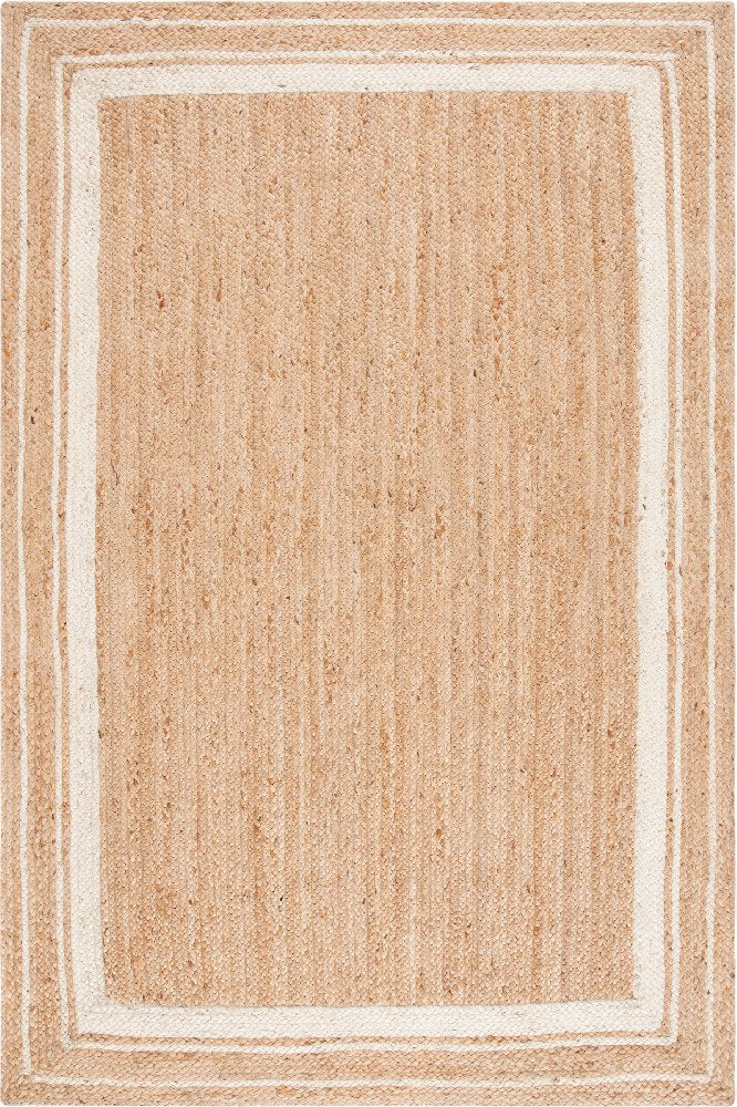 NATURAL AND IVORY JUTE HAND WOVEN DHURRIE