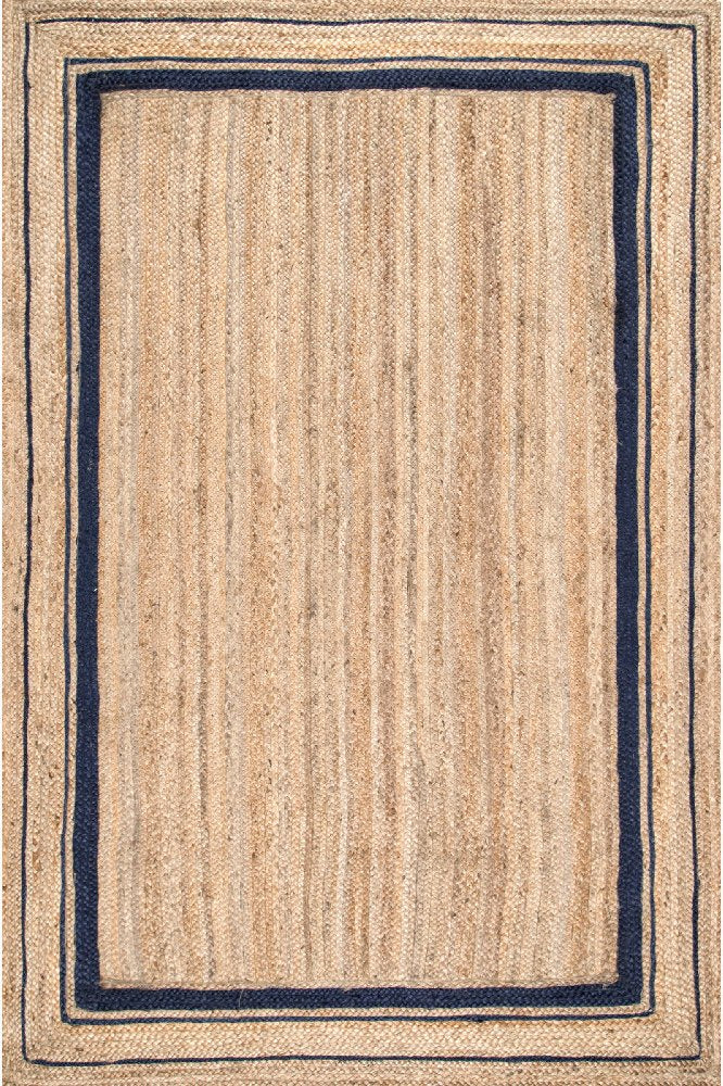 BLACK AND NATURAL JUTE HAND WOVEN DHURRIE