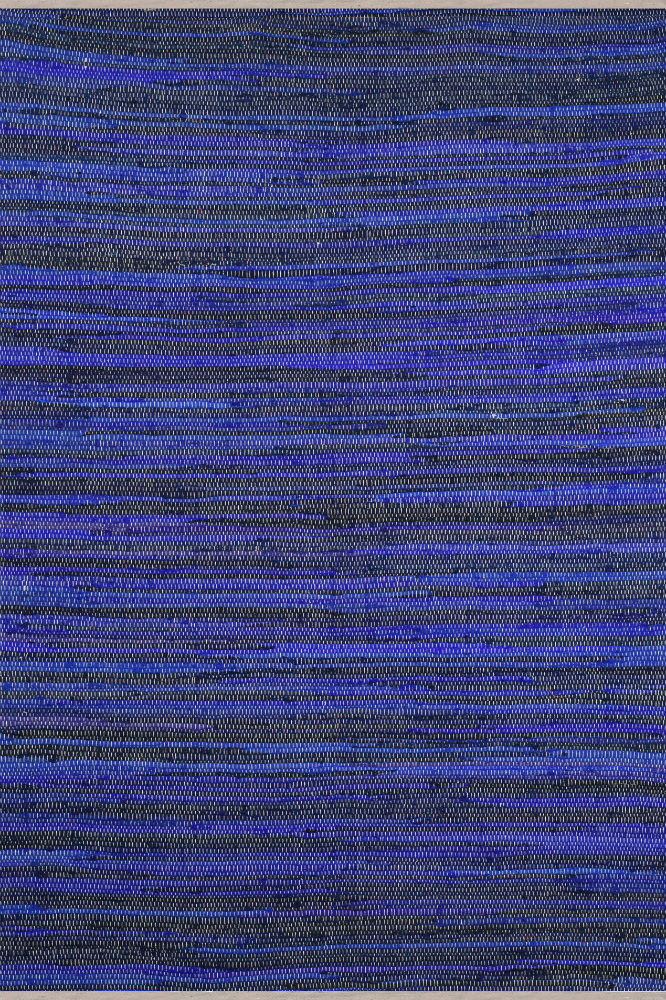 BLUE SOLID COTTON HAND WOVEN DHURRIE