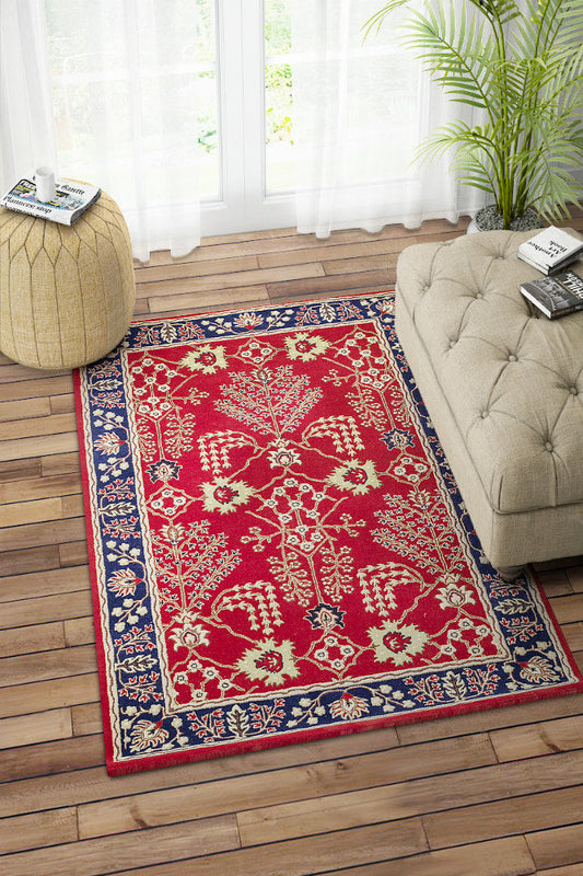 RED PERSIAN HAND TUFTED CARPET by Imperial Knots - Image 2