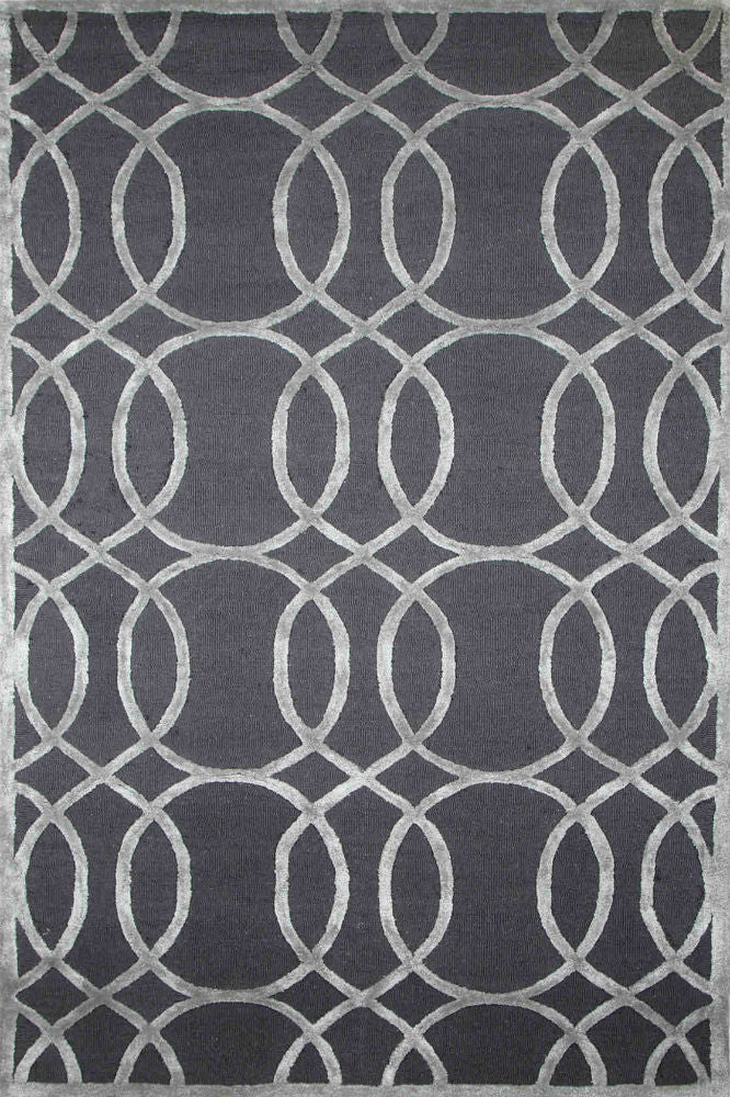 GREY GEOMETRIC HAND TUFTED CARPET