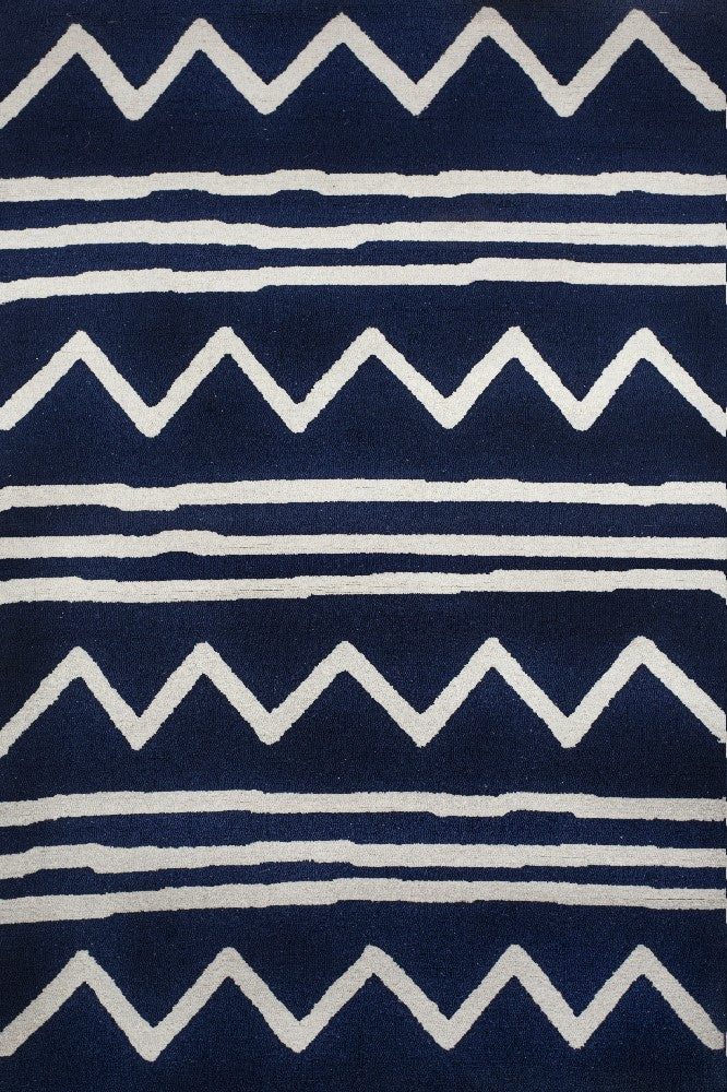 BLUE AND WHITE KIDS HAND TUFTED CARPET