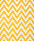 YELLOW AND IVORY CHEVRON HAND TUFTED CARPET