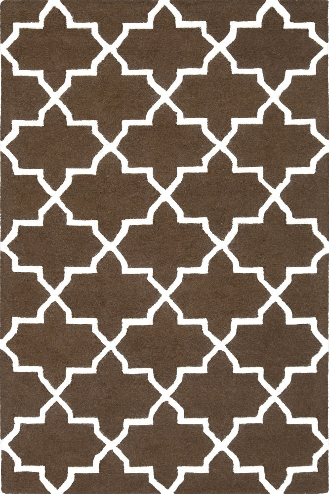 BROWN AND WHITE MOROCCAN HAND TUFTED CARPET