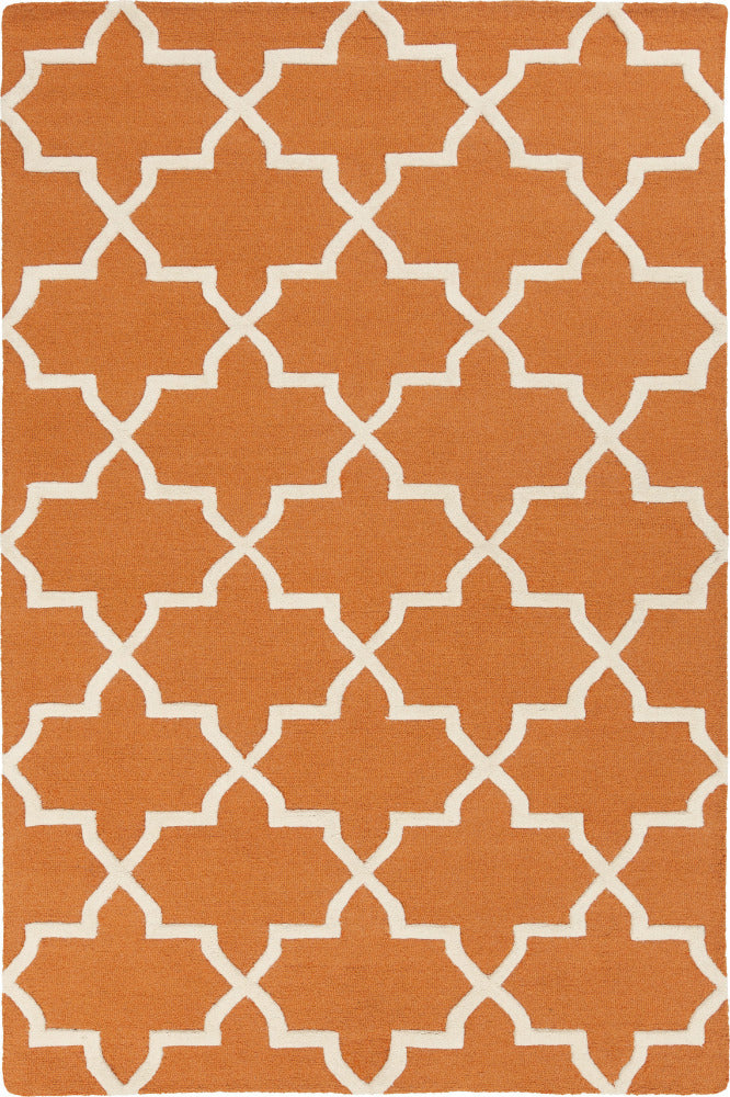 ORANGE AND WHITE MOROCCAN HAND TUFTED CARPET