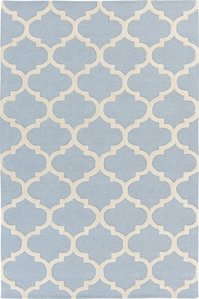 BLUE AND WHITE MOROCCAN HAND TUFTED CARPET