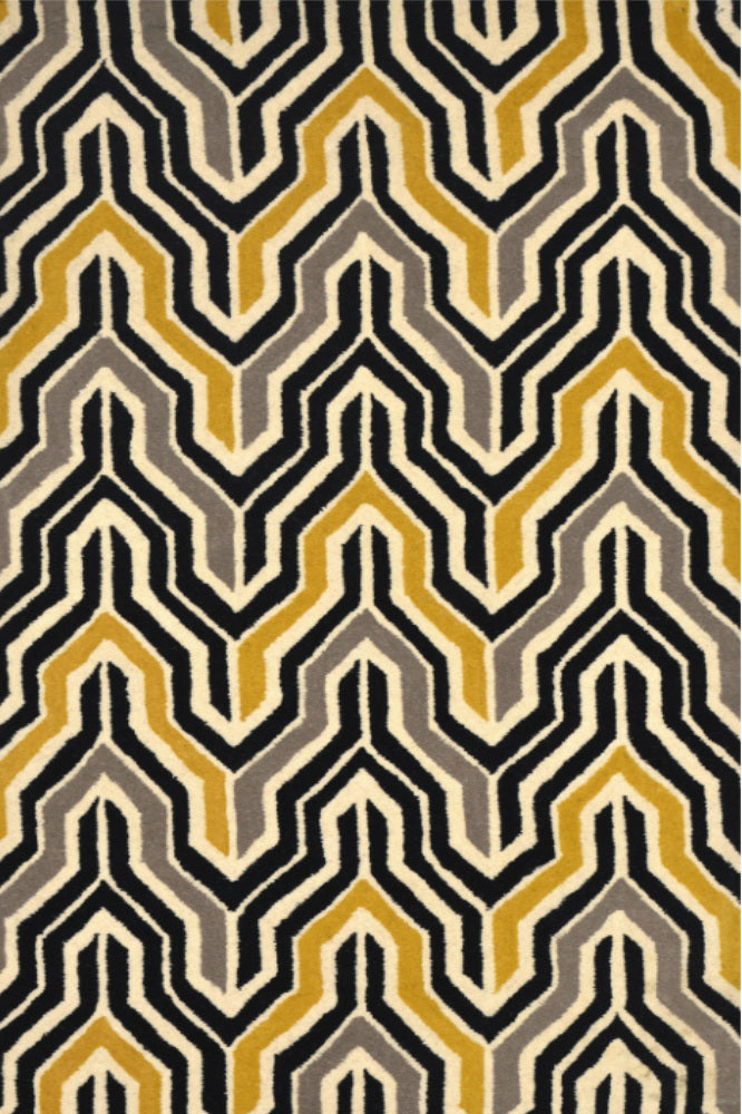 YELLOW WISHBONE HAND TUFTED CARPET