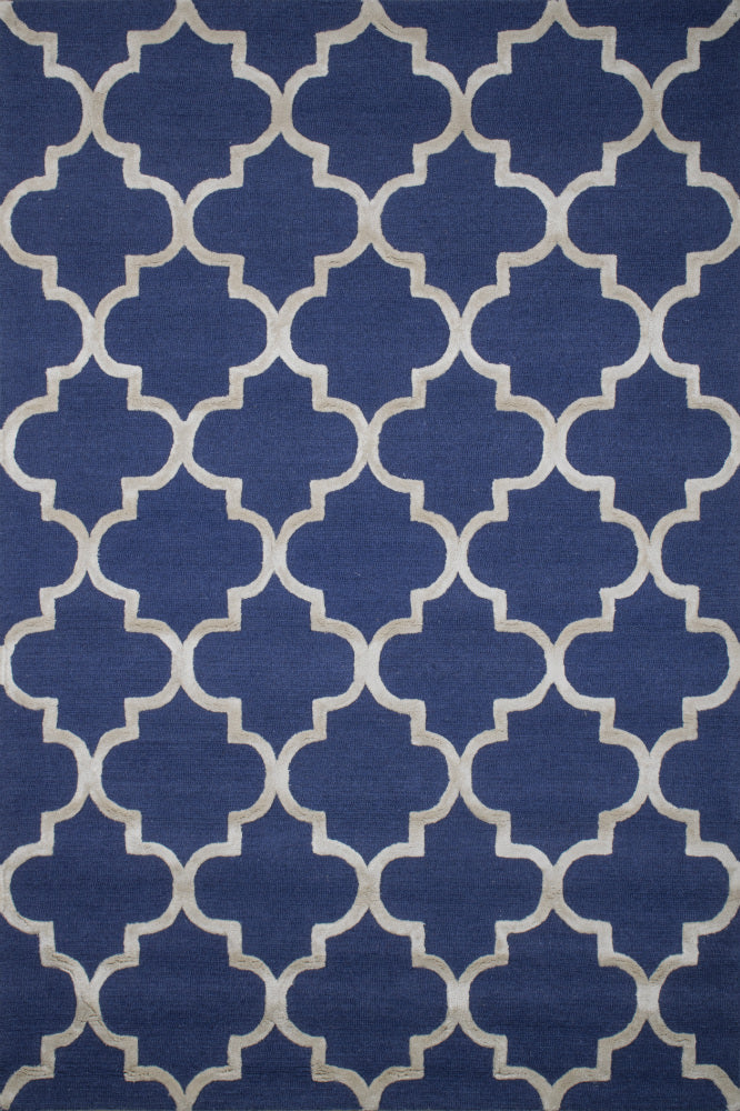BLUE SILVER MOROCCAN HAND TUFTED CARPET