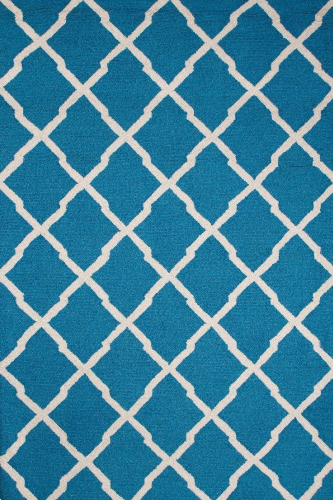 TEAL IVORY MOROCCAN HAND TUFTED CARPET