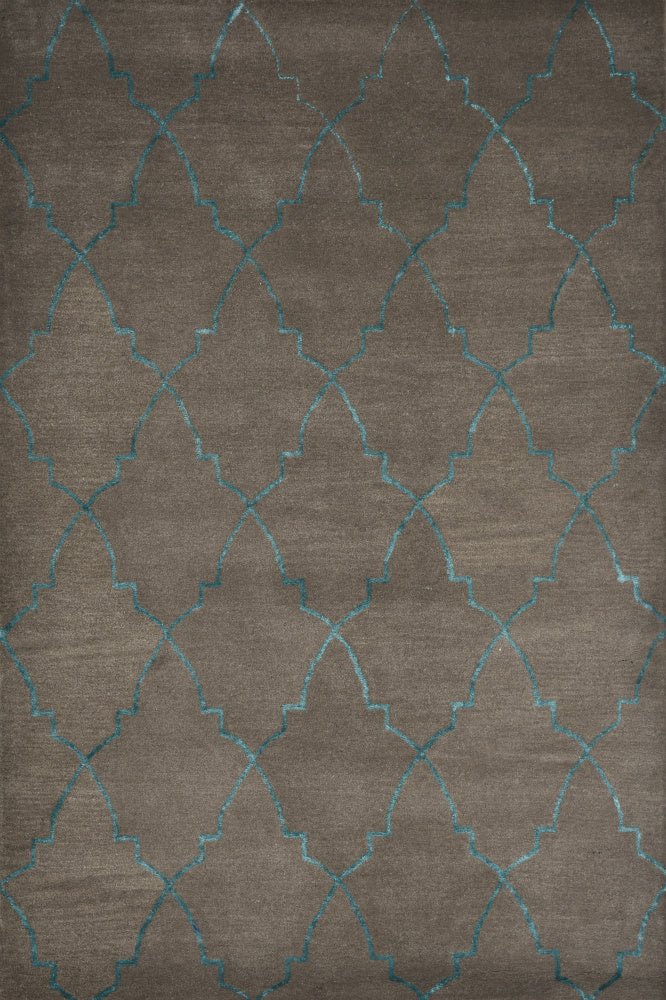 GREY AND BLUE MOROCCAN HAND TUFTED CARPET