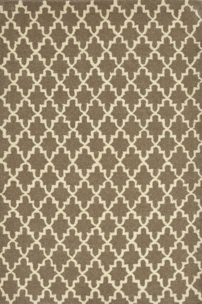 BROWN AND IVORY MOROCCAN HAND TUFTED CARPET