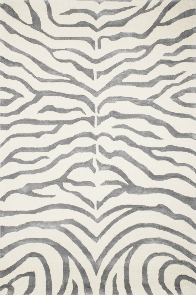 IVORY ANIMAL STRIPES HAND TUFTED CARPET
