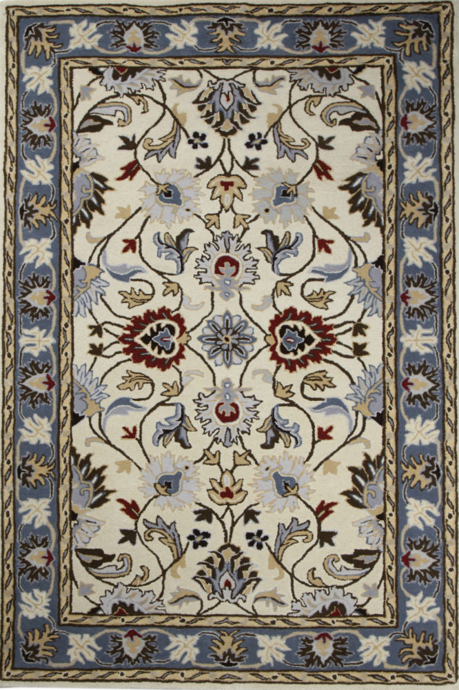 BEIGE TRADITIONAL HAND TUFTED CARPET