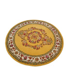 YELLOW FLORAL BESPOKE ROUND HAND TUFTED RUG