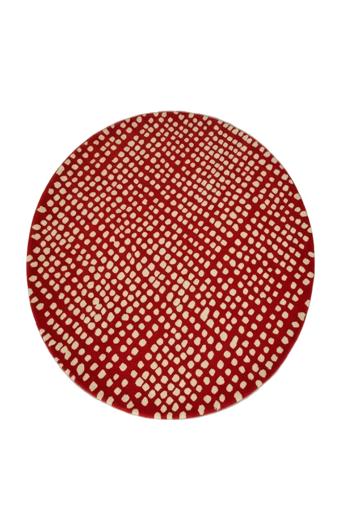 ORANGE IVORY BESPOKE ROUND HAND TUFTED RUG