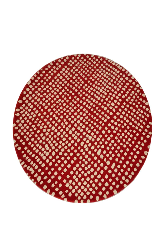 ORANGE IVORY BESPOKE ROUND HAND TUFTED RUG