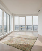 GREEN  TRADITIONAL MACHINE MADE CARPET