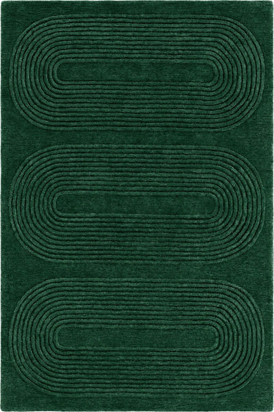 GREEN ARCHES EMBOSSED HAND TUFTED RUG