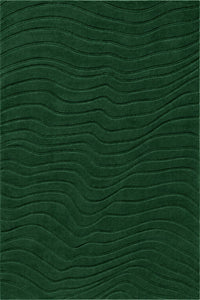 GREEN WAVES EMBOSSED HAND TUFTED RUG
