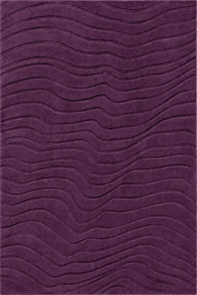 PURPLE WAVES EMBOSSED HAND TUFTED RUG