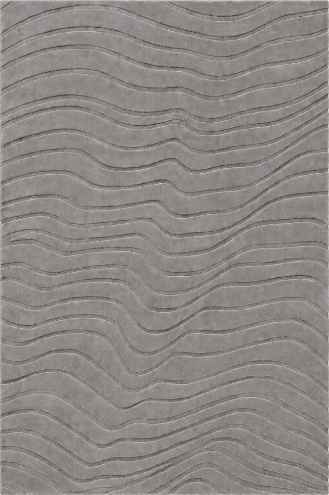 GREY WAVES EMBOSSED HAND TUFTED RUG