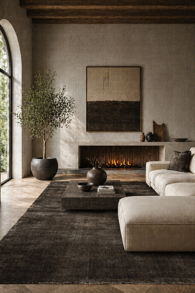 TAUPE SOLID HAND KNOTTED RUG
