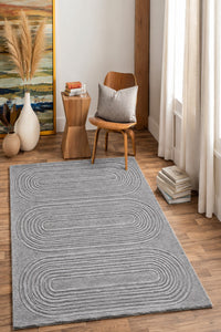 GREY ARCHES EMBOSSED HAND TUFTED RUG