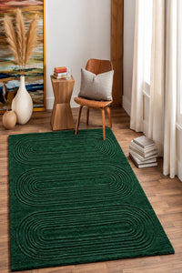 GREEN ARCHES EMBOSSED HAND TUFTED RUG