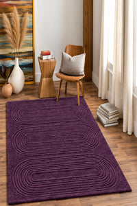 PURPLE ARCHES EMBOSSED HAND TUFTED RUG