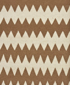 BROWN IVORY CHEVRON HAND WOVEN DHURRIE