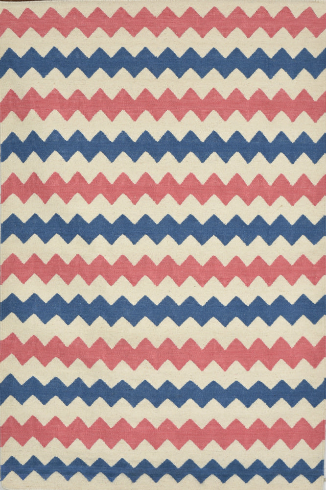 MULTICOLOR CHEVRON HAND WOVEN DHURRIE