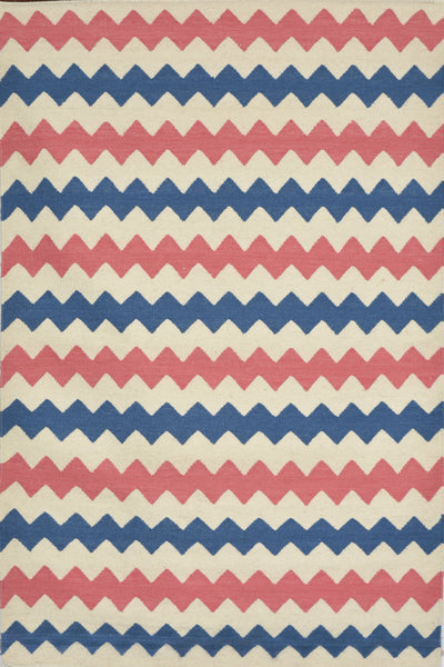 MULTICOLOR CHEVRON HAND WOVEN DHURRIE