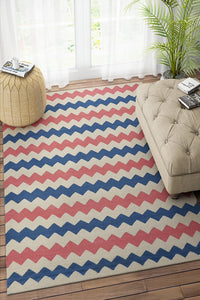 MULTICOLOR CHEVRON HAND WOVEN DHURRIE by Imperial Knots - Image 2