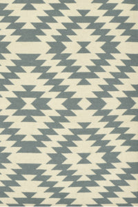 IVORY GREY AZTEC HAND WOVEN KILIM DHURRIE by Imperial Knots - Image 3