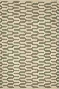 Grey geometric hand woven dhurrie wool hand-woven rug for bedroom